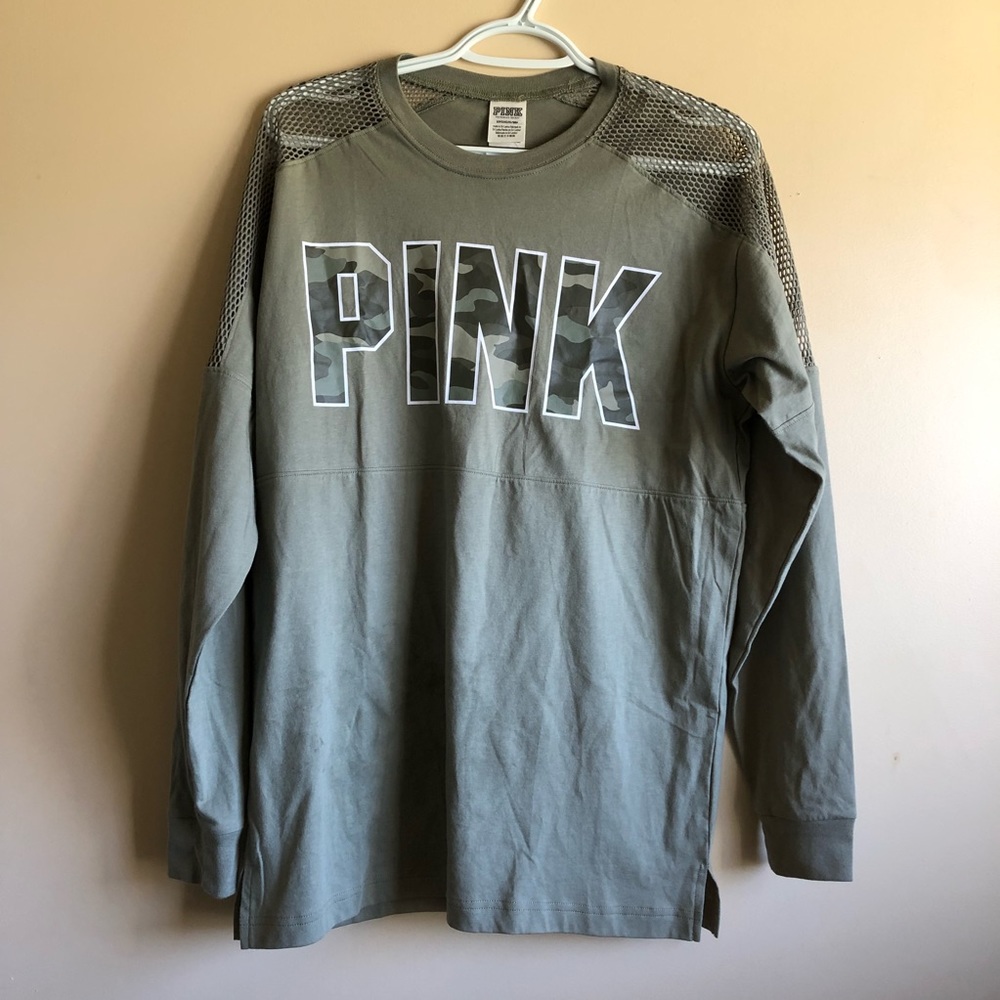 PINK Long Sleeve Campus Tee
